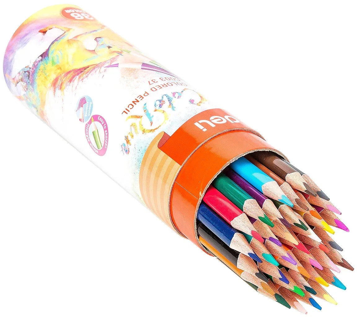 Карандаши цв. Deli EC00337 ColoRun трехгран. 36цв. карт.тубус - фото 2