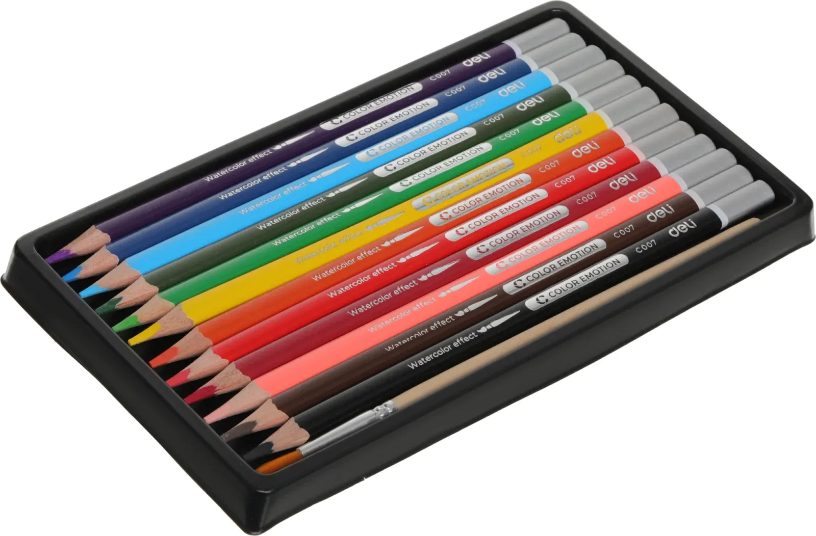 Карандаши цв. Deli EC00700 Color Emotion акварель. липа 12цв. коробка/европод. - фото 4