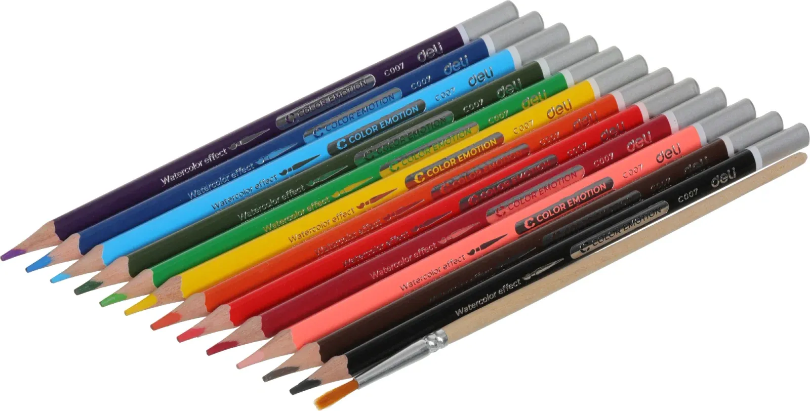 Карандаши цв. Deli EC00700 Color Emotion акварель. липа 12цв. коробка/европод. - фото 5