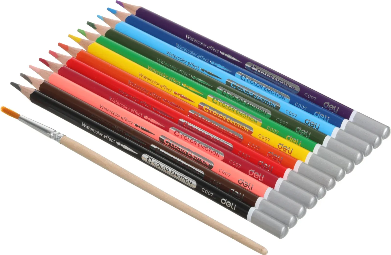 Карандаши цв. Deli EC00700 Color Emotion акварель. липа 12цв. коробка/европод. - фото 7