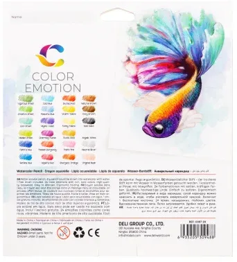 Карандаши цв. Deli EC00720 Color Emotion акварель. липа 24цв. коробка/европод. 24шт - фото 7