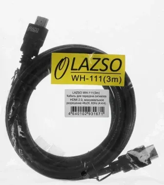 Кабель аудио-видео WH-111 HDMI m/HDMI m 3м. позолоч.конт. черный 9782 - фото 6
