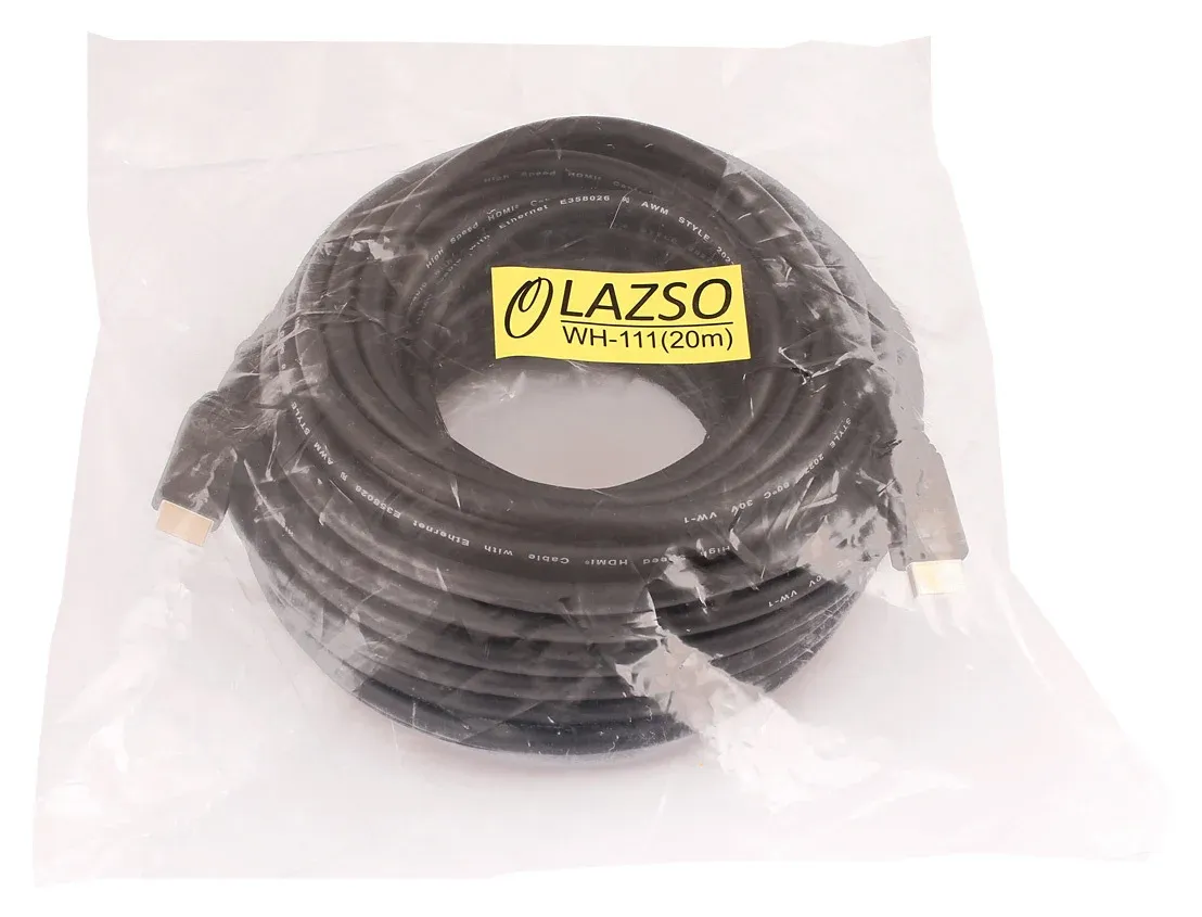 Кабель аудио-видео WH-111 HDMI m/HDMI m 20м. позолоч.конт. черный 9786 - фото 1