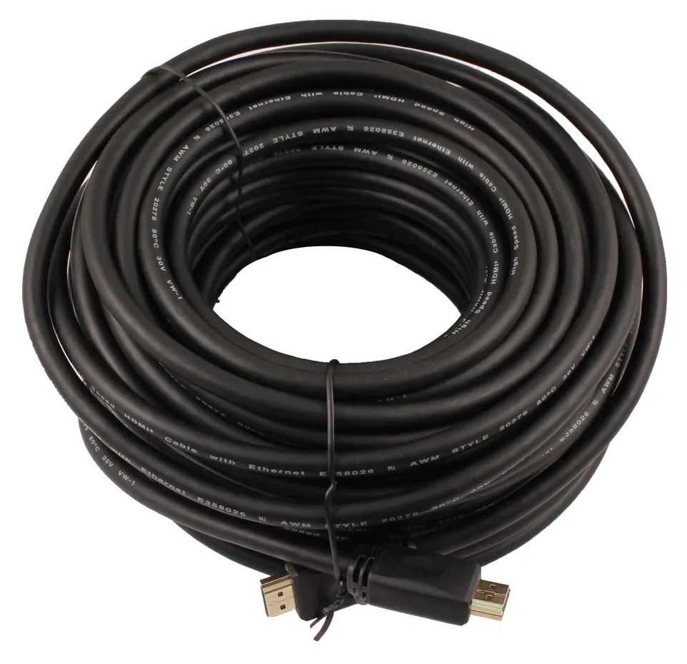 Кабель аудио-видео WH-111 HDMI m/HDMI m 20м. позолоч.конт. черный 9786 - фото 2