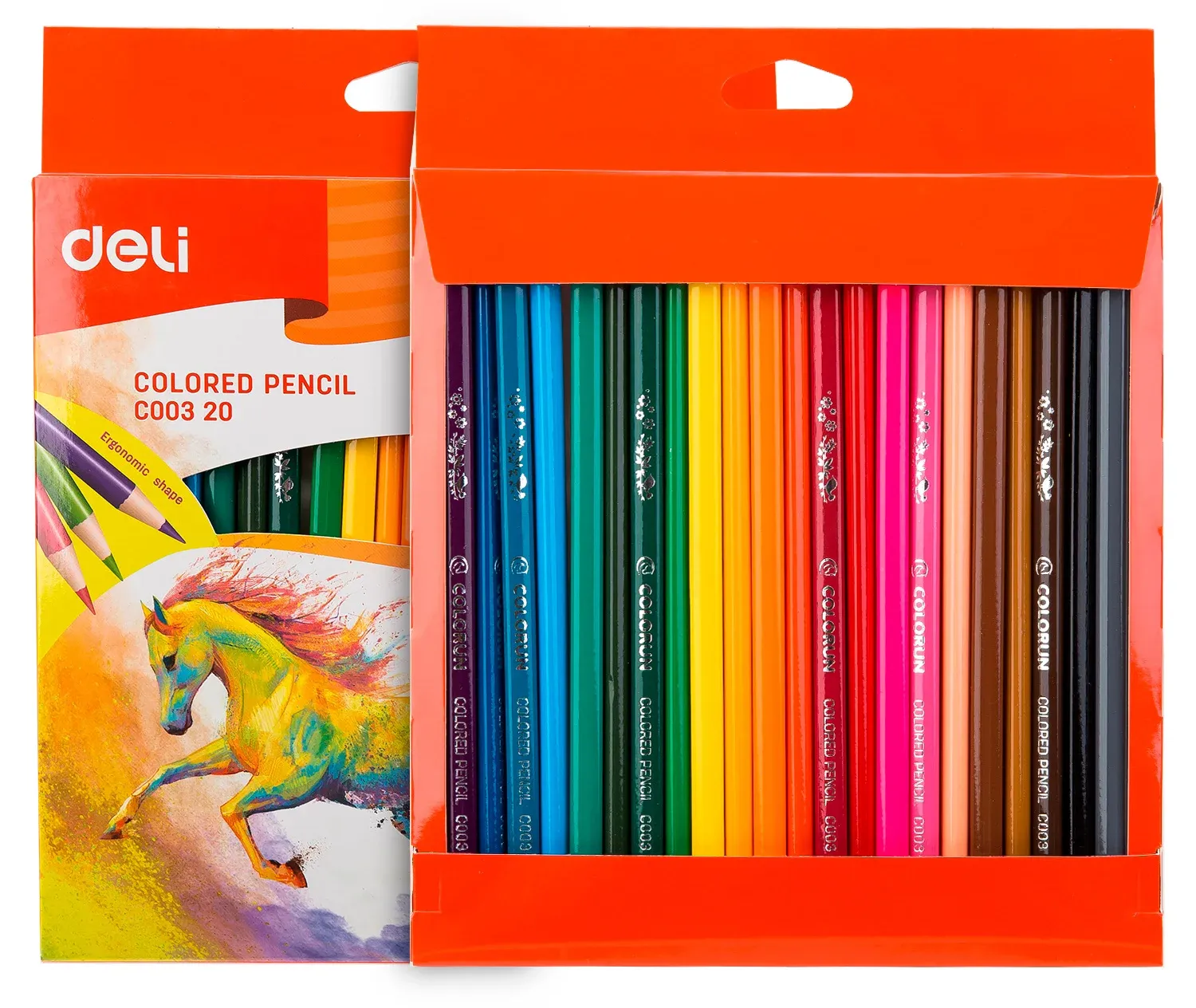 Карандаши цв. Deli EC00320 ColoRun трехгран. тополь 24цв. коробка/европод. 24шт - фото 4