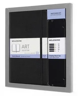 Набор Moleskine Art Collection пенал с черногр.карандашами/блокнот Large нелинованный черный - фото 3