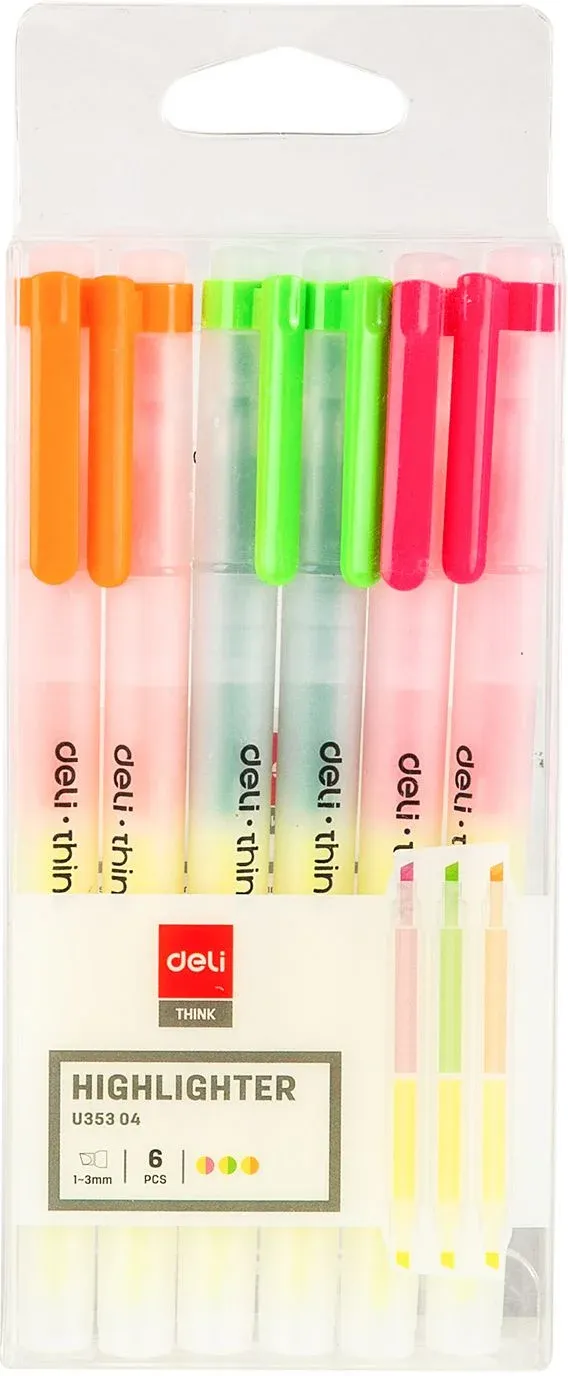 Набор текстовыделителей Deli Delight EU35304 1-3мм ассорти 6шт. - фото 7