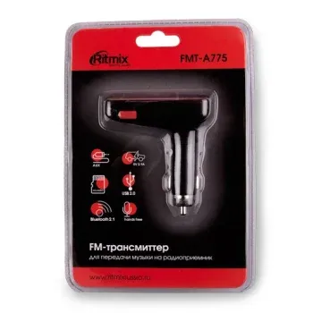 Автомобильный FM-модулятор Ritmix FMT-A775 черный MicroSD BT USB 15119075 - фото 5