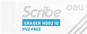 Ластик Deli Scribe EH00210 Scribe 54х20х10мм белый картон.кор. - фото 4
