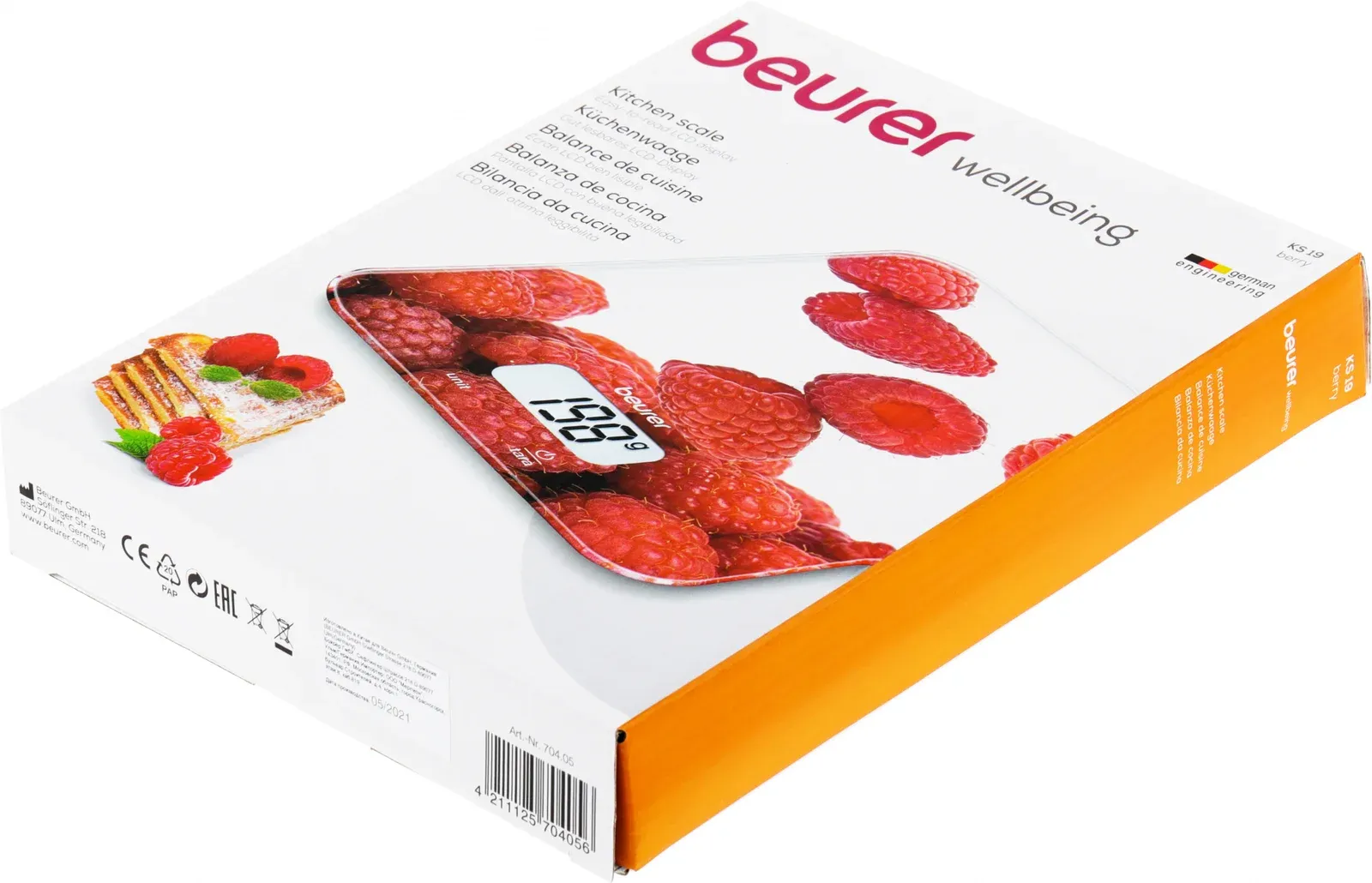 Весы кухонные электронные Beurer KS19 berry макс.вес:5кг рисунок - фото 2