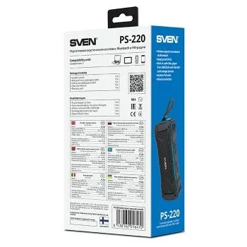 Колонка порт. Sven PS-220 черный/синий 10W 2.0 BT/3.5Jack/USB 10м 1200mAh SV-016470 - фото 7