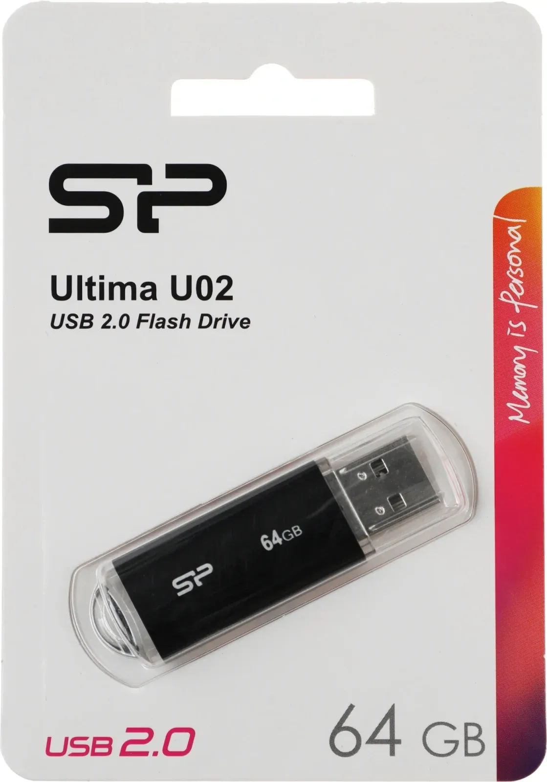 Флеш Диск Silicon Power 64Gb Ultima U02 SP064GBUF2U02V1K USB2.0 черный, 64 ГБ - фото 2