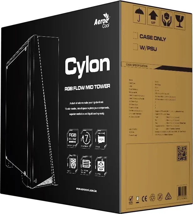 Корпус Aerocool Cylon черный без БП ATX 5x120mm 2xUSB2.0 1xUSB3.0 audio CardReader bott PSU - фото 5