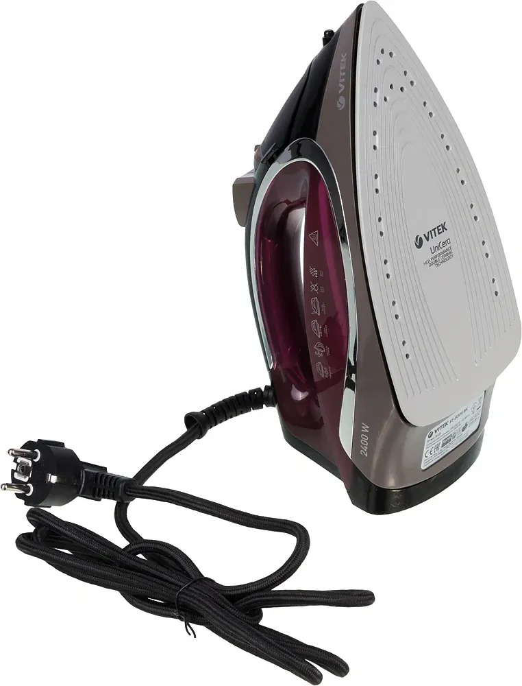 Утюг Vitek VT-8309 2400Вт бордовый/черный - фото 2
