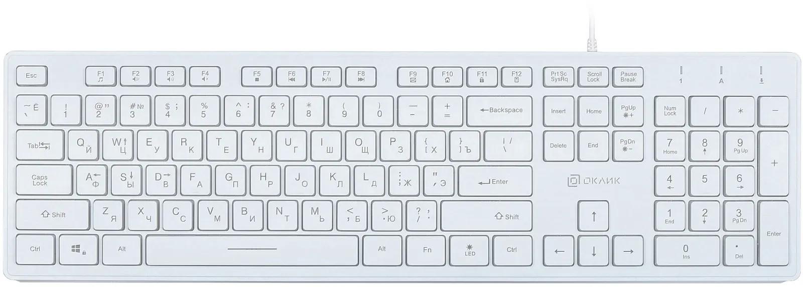 Клавиатуры OKLICK 550ML белый - фото 2