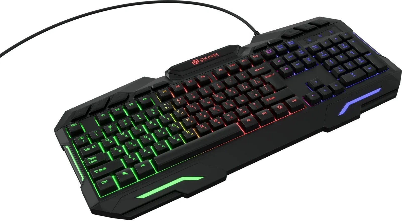 Клавиатура Оклик 700G Dynasty черный USB Multimedia for gamer LED 1061657 кабель 1.6м - фото 8
