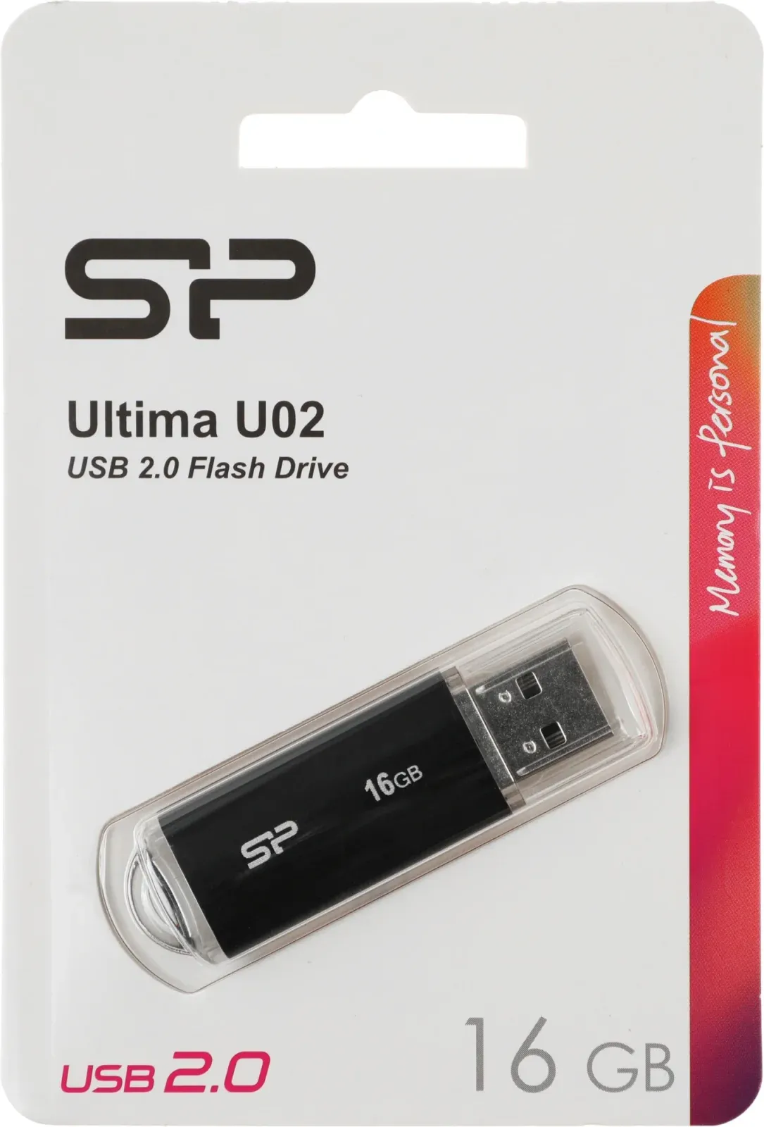 Флеш Диск Silicon Power 16Gb Ultima U02 SP016GBUF2U02V1K USB2.0 черный, 16 ГБ - фото 2