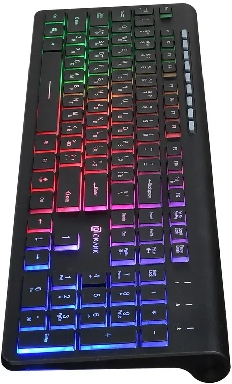 Клавиатура Оклик 490ML черный USB slim Multimedia LED 1067202 кабель 1.5м - фото 7