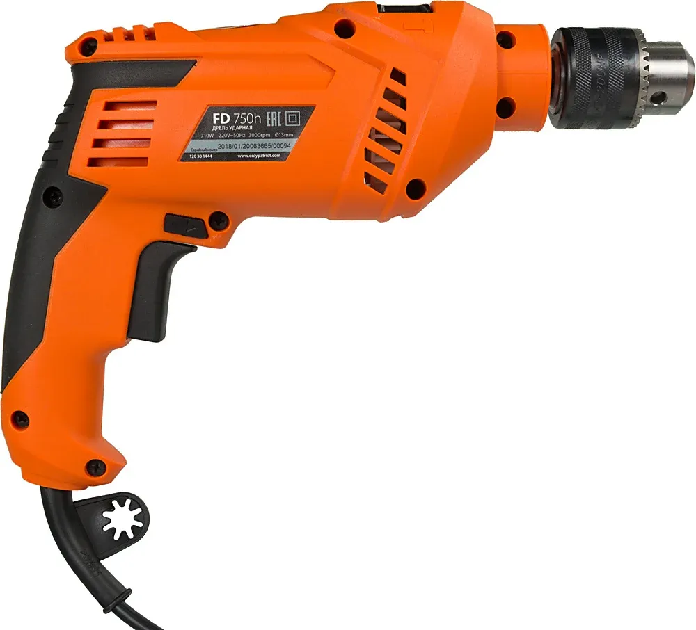 Дрель ударная Patriot FD 750h 710Вт патрон:кулачковый реверс 120301444 - фото 3