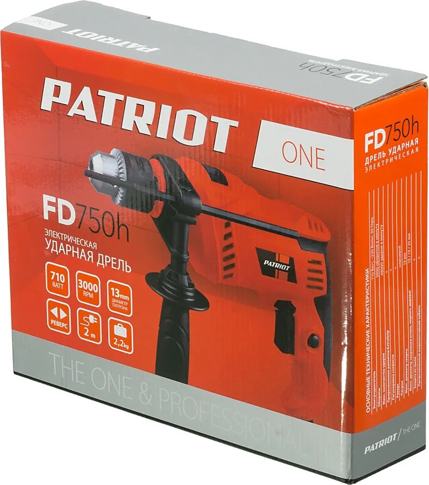 Дрель ударная Patriot FD 750h 710Вт патрон:кулачковый реверс 120301444 - фото 8