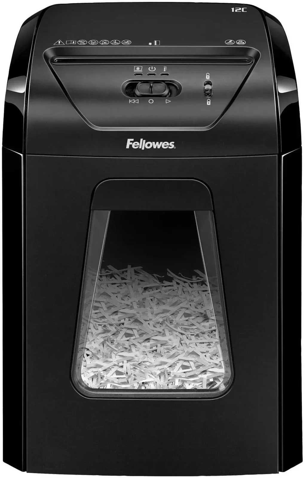 Шредер Fellowes PowerShred 12C секр.P-4 фрагменты 12лист. 18лтр. скобы пл.карты - фото 5