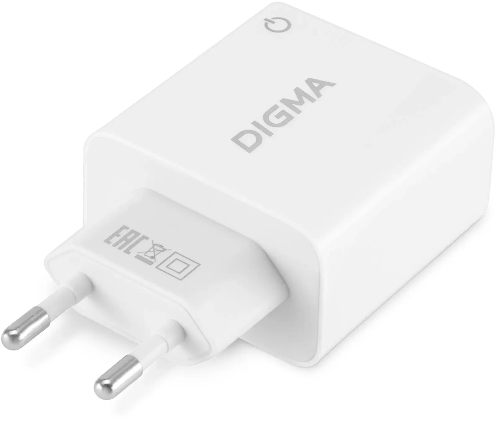 Сетевое зар./устр. Digma DGWC-2U-3A-WG 15.5W 3.1A+1A 2xUSB универсальное белый - фото 2