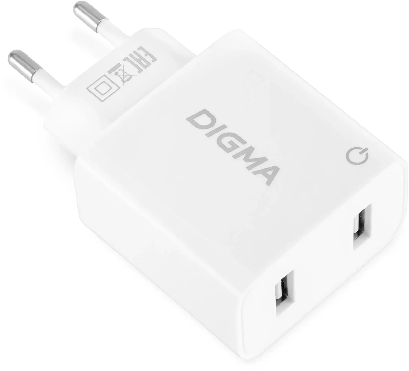 Сетевое зар./устр. Digma DGWC-2U-3A-WG 15.5W 3.1A+1A 2xUSB универсальное белый - фото 7