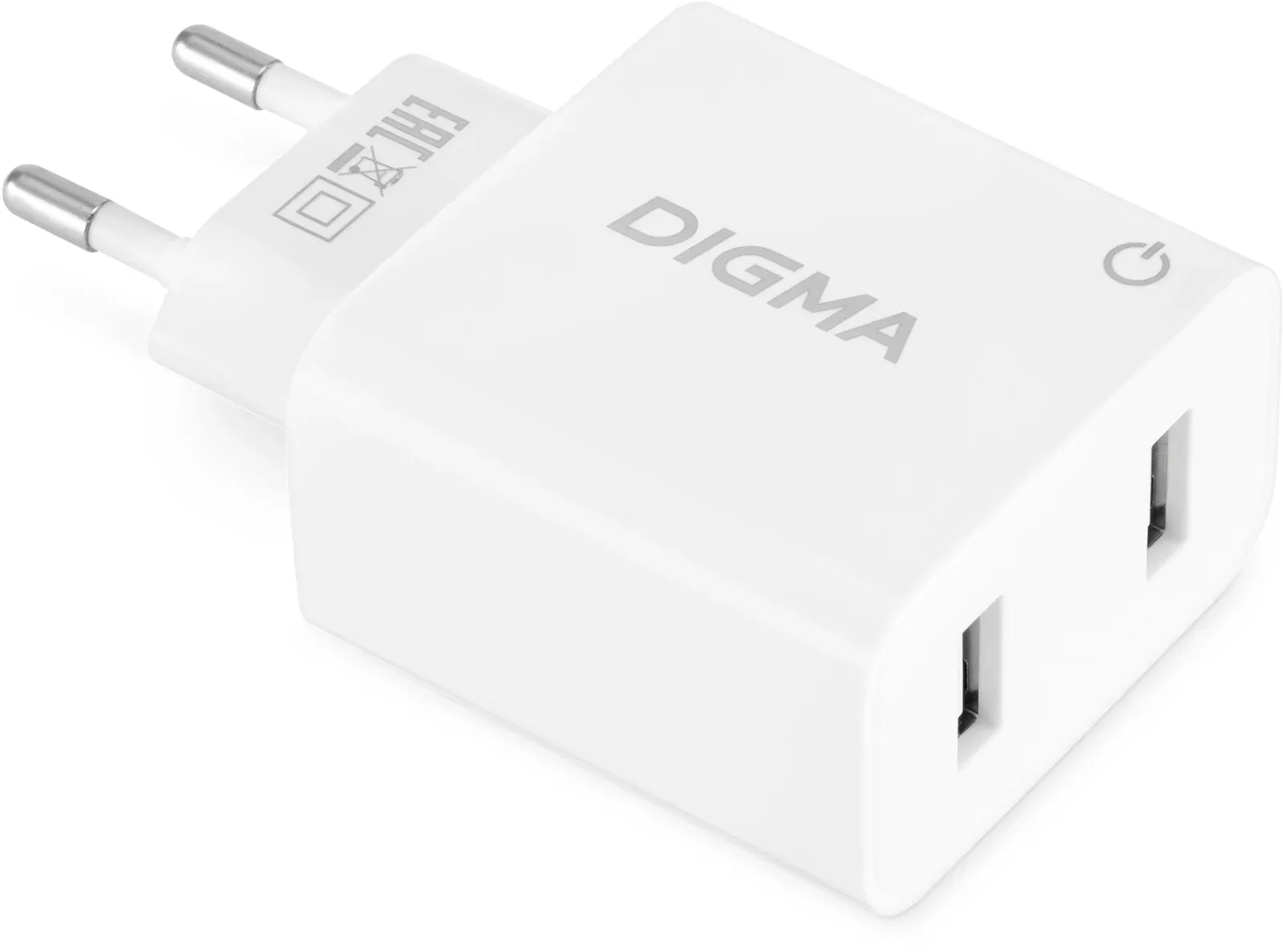 Сетевое зар./устр. Digma DGWC-2U-3A-WG 15.5W 3.1A+1A 2xUSB универсальное белый - фото 8