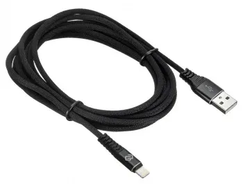 Кабель Digma LIGHT-3M-BRAIDED-BLK USB m-Lightning m 3м черный - фото 7