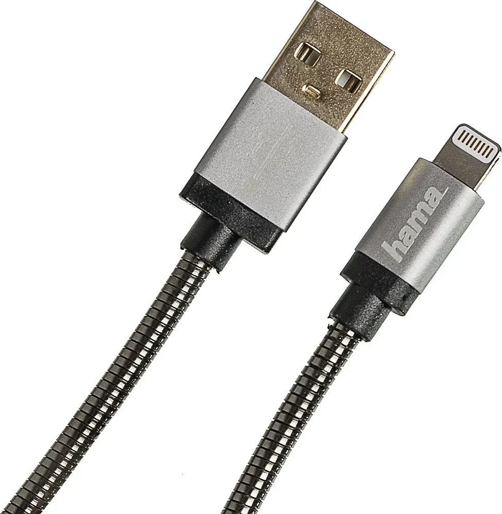 Кабель Hama Metal 00173626 USB m-Lightning m 1.5м черный - фото 2