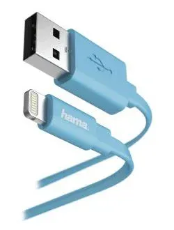 Кабель Hama Flat 00173646 USB m-Lightning m 1.2м синий плоский - фото 6