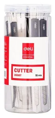 Нож канцелярский Deli E2058T шир.лез.9мм фиксатор сталь туба пласт. - фото 3