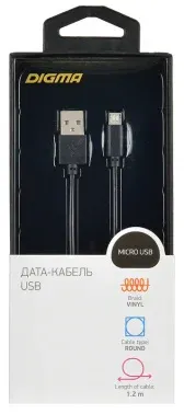 Кабель Digma MICROUSB-1.2M-BLK USB m-micro USB m 1.2м черный - фото 8