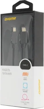 Кабель Digma Power Delivery 60W PD-60W-3M USB Type-C m-USB Type-C m 3м черный - фото 6