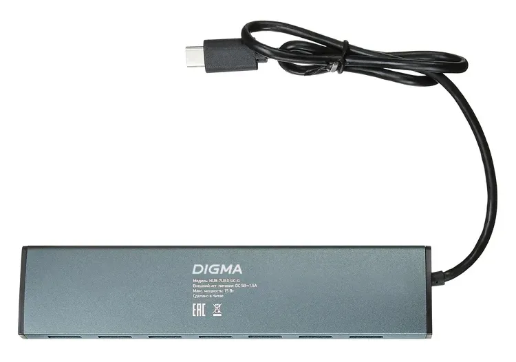 Аксессуары DIGMA HUB-7U3.0-UC-G - фото 2