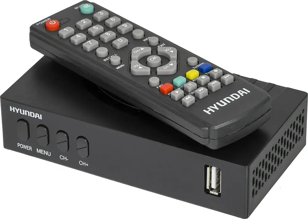 Ресивер DVB-T2 Hyundai H-DVB440 черный - фото 2