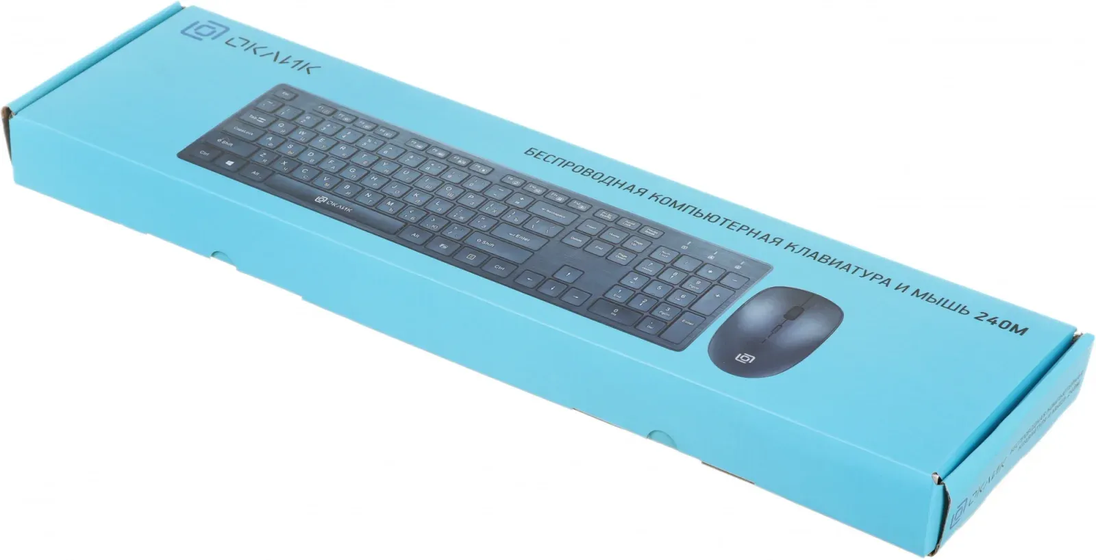 Клавиатура + мышь Оклик 240M клав:черный мышь:черный USB беспроводная slim Multimedia 1091253 - фото 1
