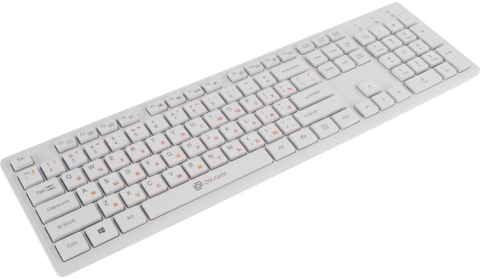 Клавиатура + мышь Оклик 240M клав:белый мышь:белый USB беспроводная slim Multimedia 1091258 - фото 8