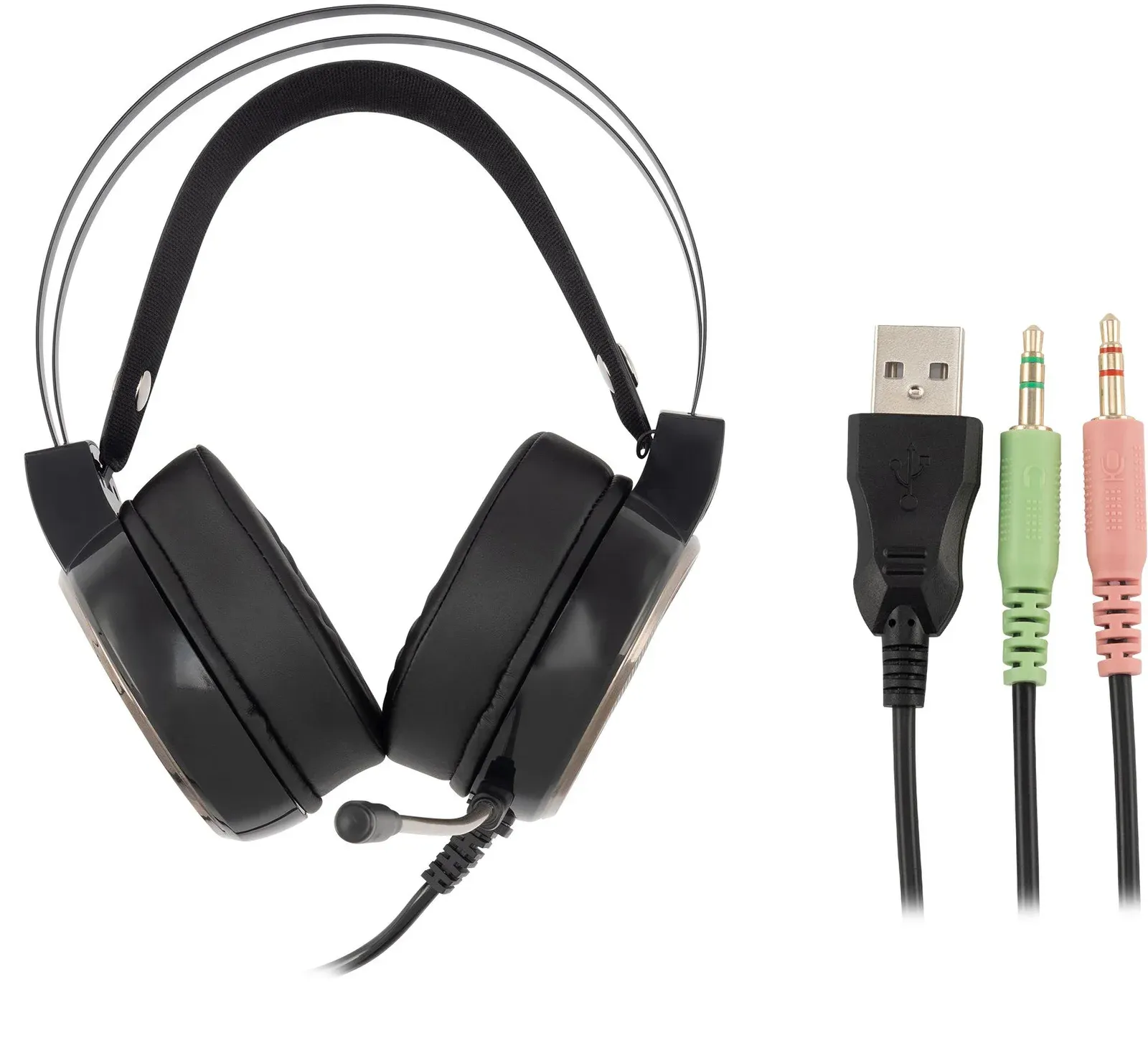 Наушники с микрофоном Оклик HS-L700G INFINITY черный 2.2м мониторные оголовье 1102308 - фото 4