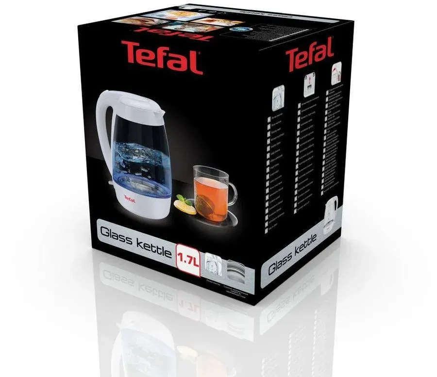 Чайник электрический Tefal KO450132 1.7л. 2200Вт белый корпус: стекло/пластик 8010000464 - фото 2