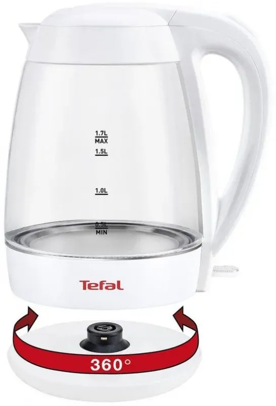Чайник электрический Tefal KO450132 1.7л. 2200Вт белый корпус: стекло/пластик 8010000464 - фото 5