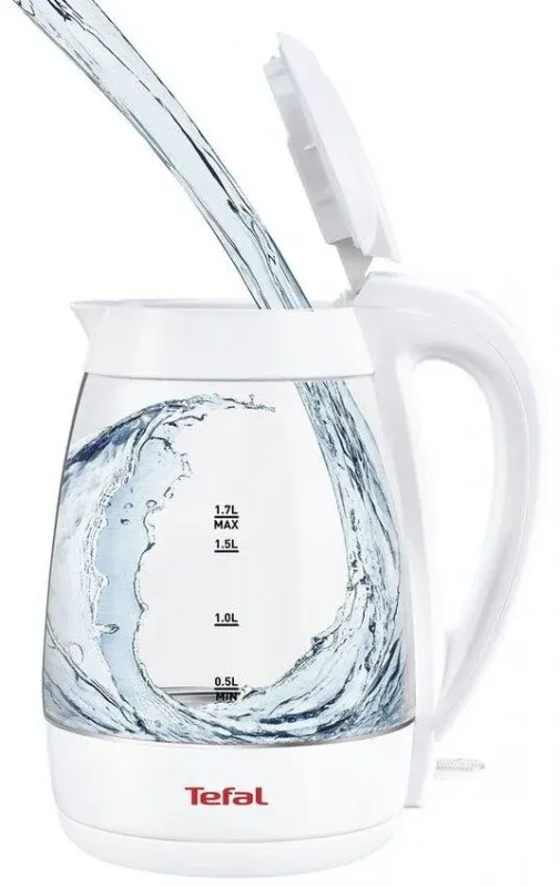 Чайник электрический Tefal KO450132 1.7л. 2200Вт белый корпус: стекло/пластик 8010000464 - фото 6