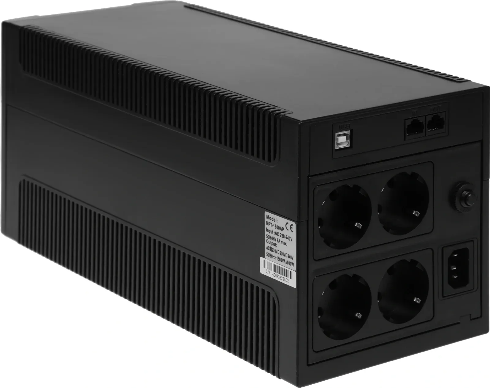 Источник бесперебойного питания Powercom Raptor RPT-1500AP LCD 900Вт 1500ВА черный - фото 6