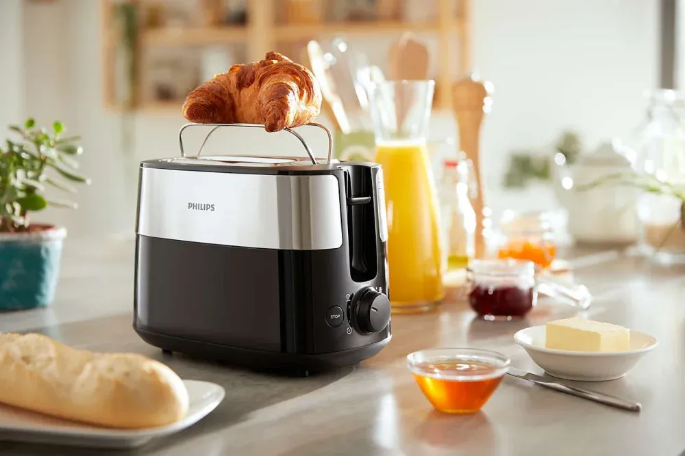 Тостер Philips HD2516 830Вт черный/стальной - фото 2