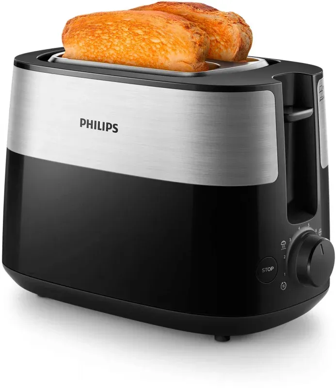 Тостер Philips HD2516 830Вт черный/стальной - фото 4