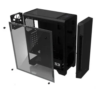Корпус Zalman S3 черный без БП ATX 7x120mm 2xUSB2.0 1xUSB3.0 audio bott PSU - фото 4