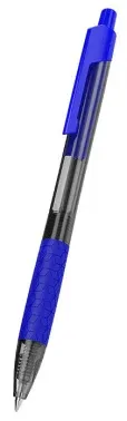 Ручка шариков. автоматическая Deli Arrow EQ01930 прозрачный/синий d=0.7мм син. черн. резин. манжета - фото 3