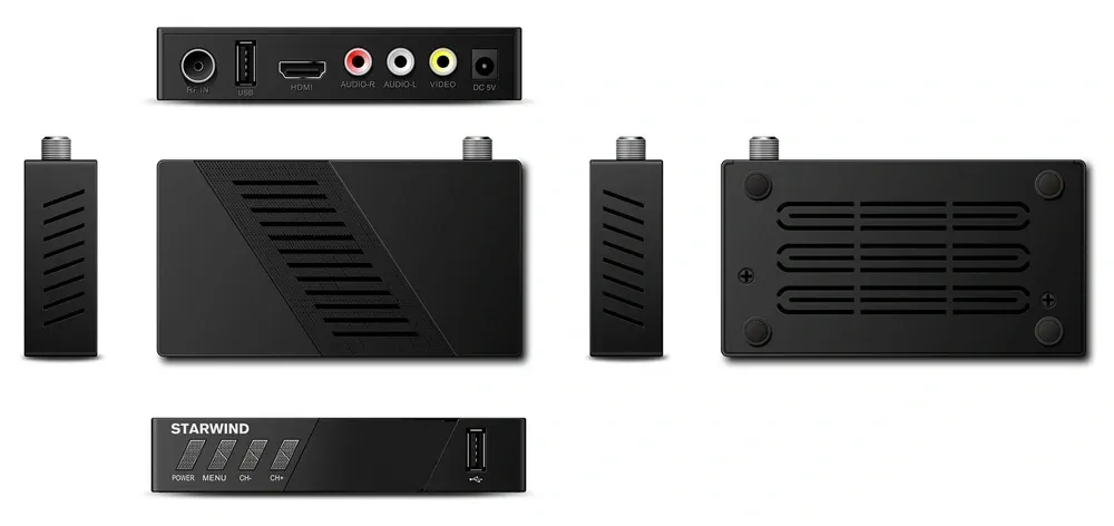 Ресивер DVB-T2 Starwind CT-140 черный - фото 2