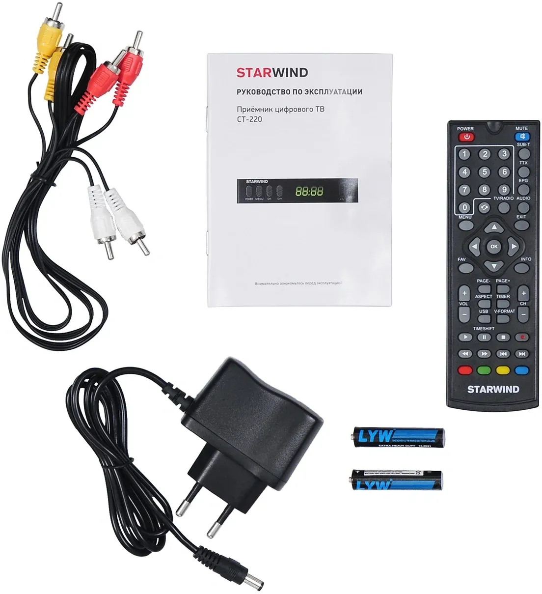 Ресивер DVB-T2 Starwind CT-220 черный - фото 2