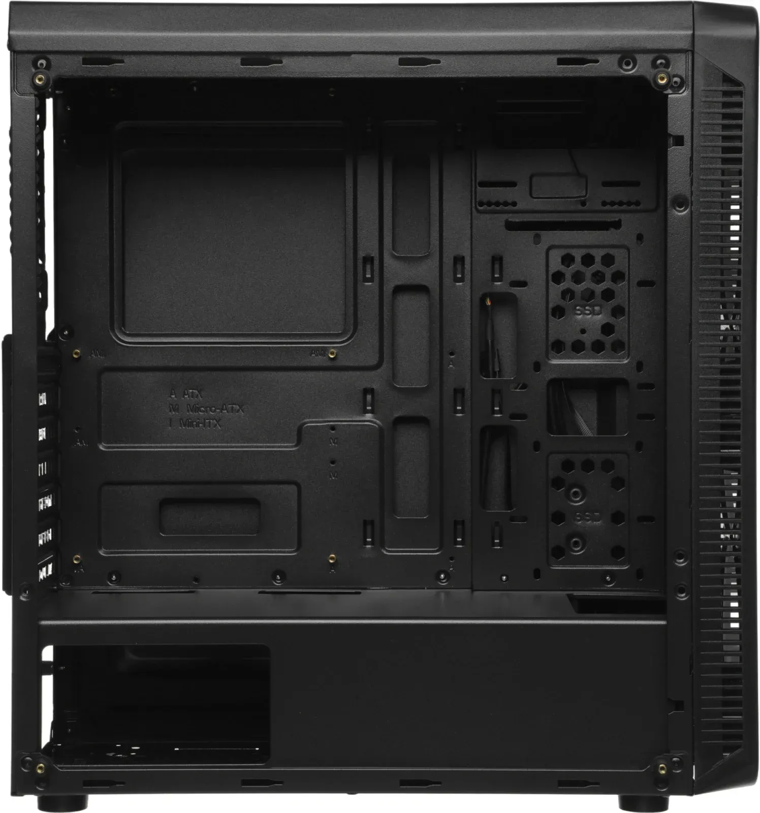 Корпус Accord JP-X черный без БП ATX 6x120mm 2xUSB2.0 1xUSB3.0 audio bott PSU - фото 7